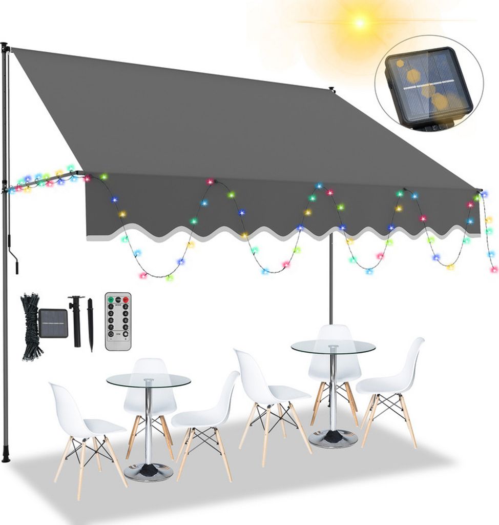 Jopassy Tenda da sole a morsetto con LED Tenda da sole per Immagine del prodotto 
