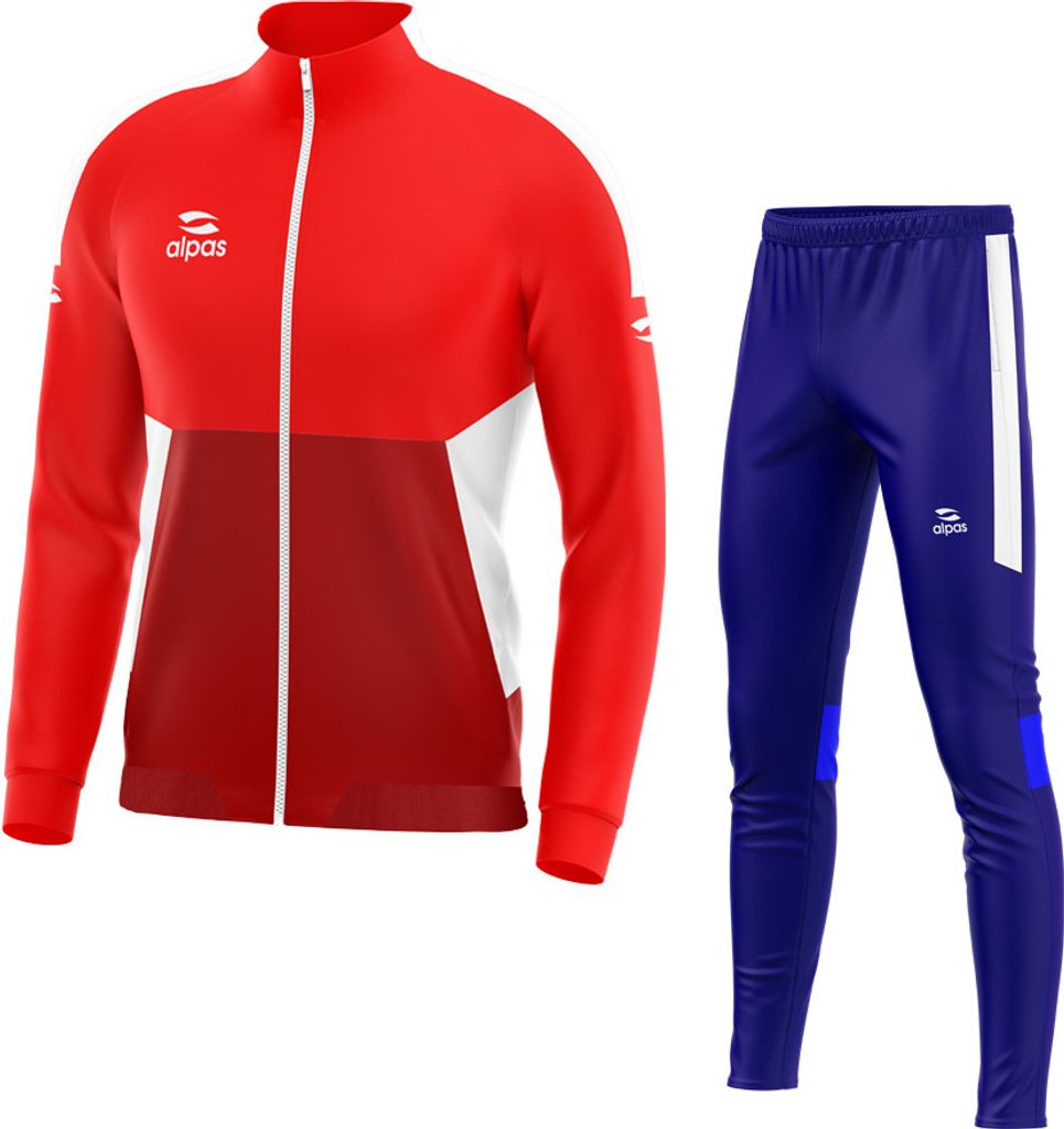 alpas Kinder Trainingsanzug Calcio Rot/Marine Gr. 140 Sportanzug Jogginganzug Freizeitanzug