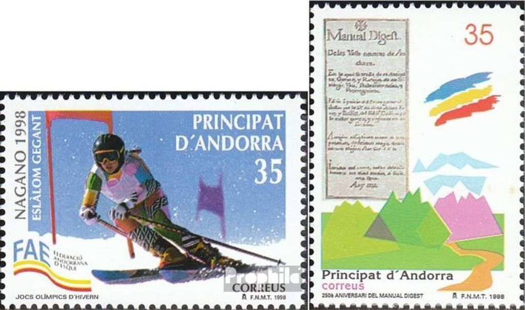 Briefmarken Andorra - Spanische Post 1998 Mi 256,260 (kompl.Ausg.) postfrisch Winterspiele