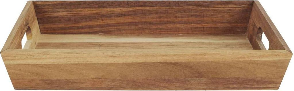 HowHomely | Serviertablett - RUSTIC - Akazienholz - 32 x 23 cm - Stilvolles Design - Küchenaccessoires