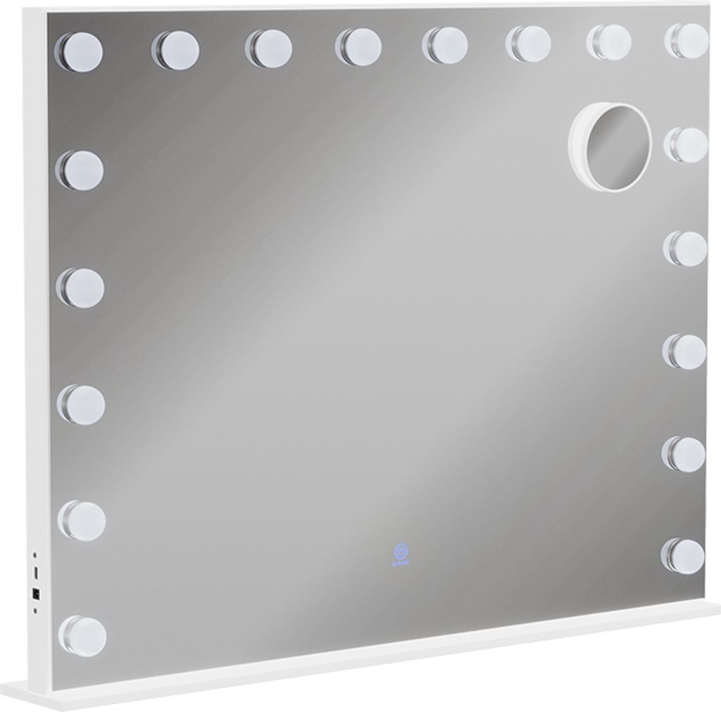 Schminktischspiegel Vicco Greta Weiß 80 x 61 cm mit LED-Beleuchtung, Model 51270
