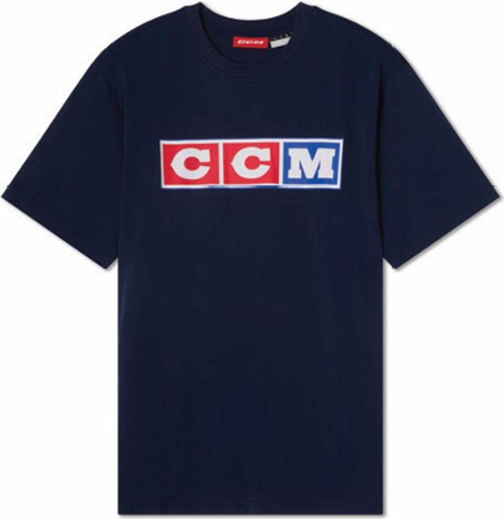 CCM T-Shirt Heritage Block Sr Athletic , Größe:XS, Farbe:Navy