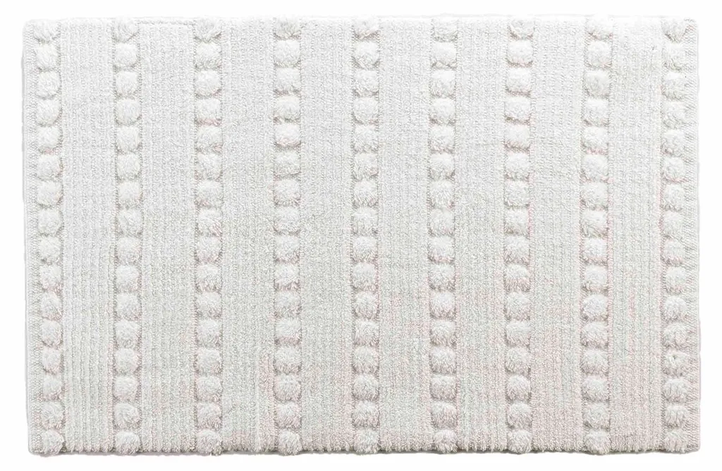 Tapis de douche CLEONIS écru 50x80 cm - Accessoire bain coton et confort