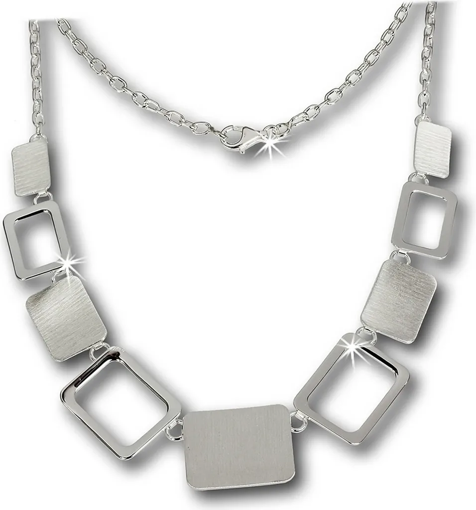SilberDream Collier 45cm Square Argent Mat Femme D2SDK411 en Argent 925