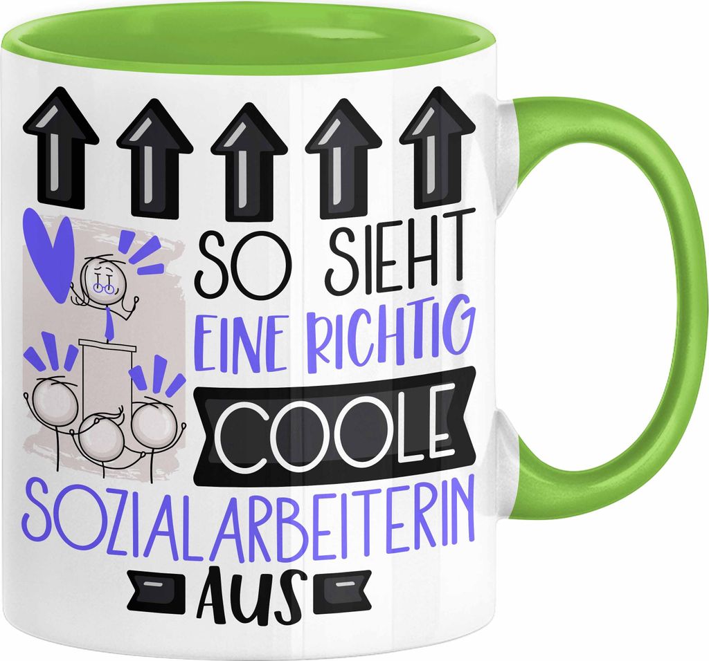 Sozialarbeiterin Geschenk Tasse Geschenkidee für Sozialarbeiterin Geburtstag Weihnachten Spruch So Sieht Eine Richtig Coole Sozialarbeiterin Aus K...
