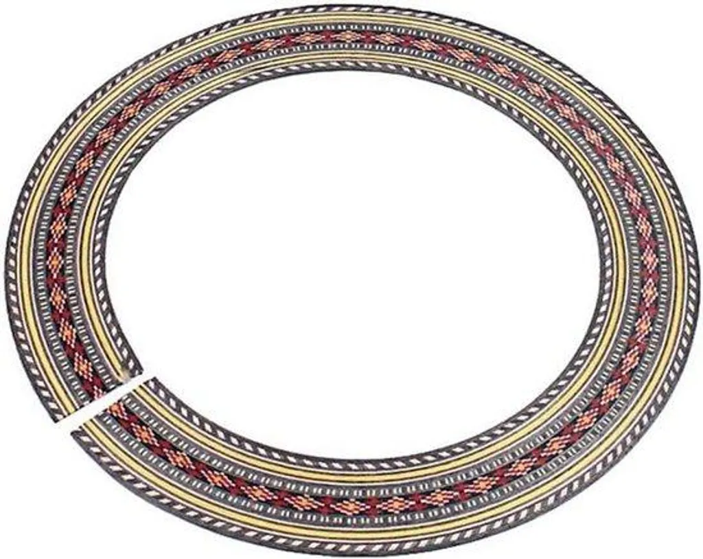 Rosace de guitare acoustique en marqueterie de bois véritable Ø 110mm