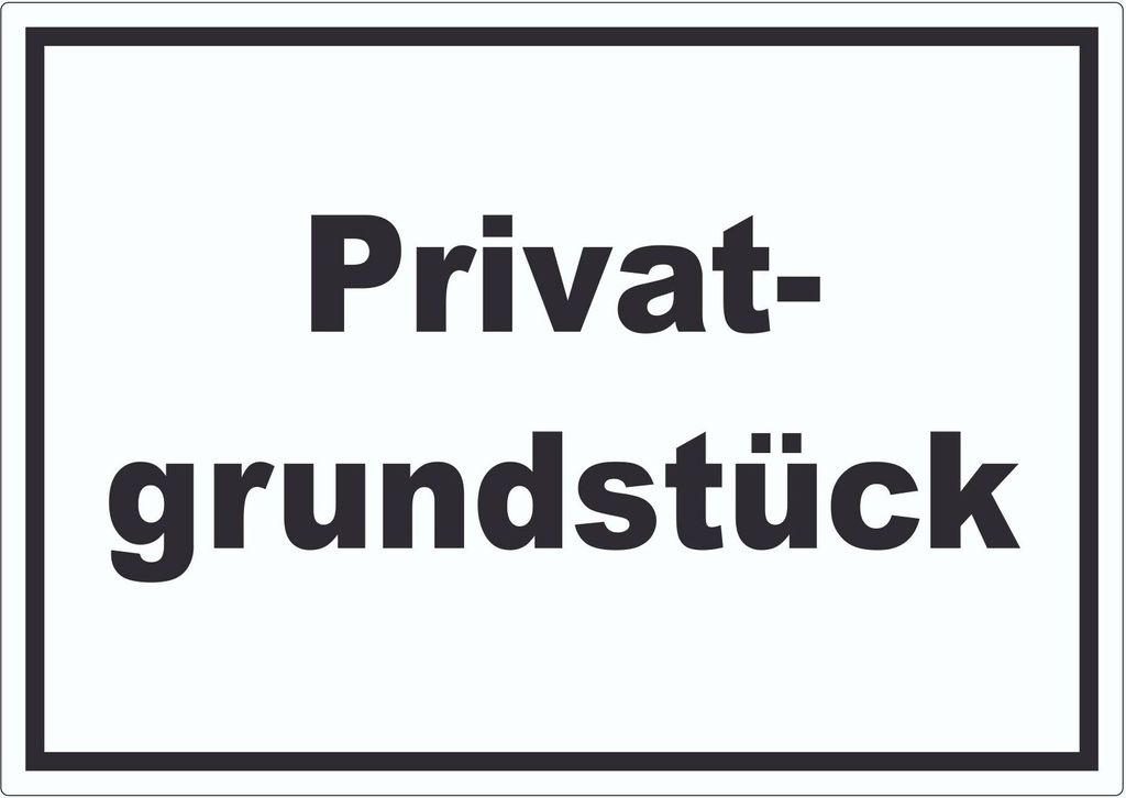 Privatgrundstück Aufkleber schwarz-weiß A2 (420x594mm)