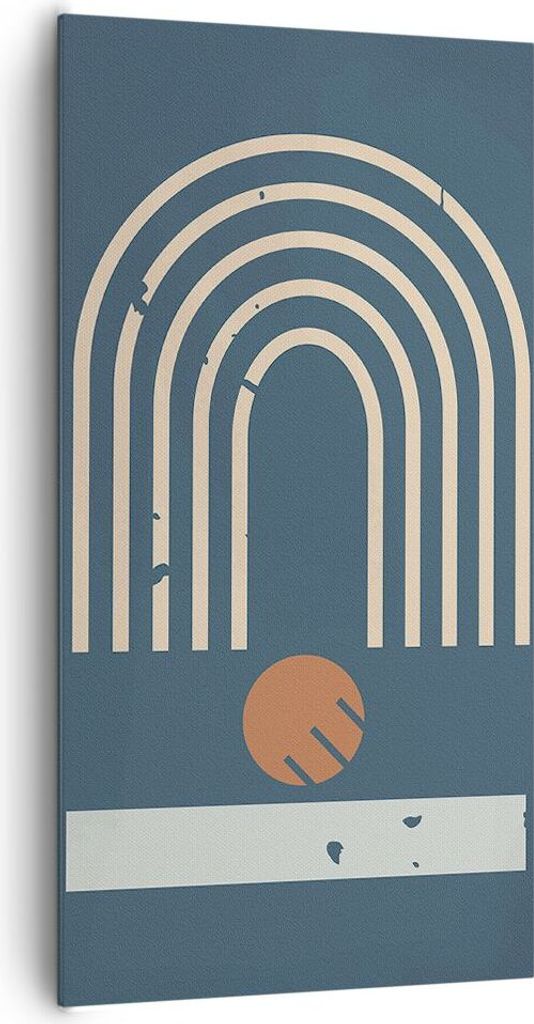 Bild auf Leinwand - Leinwandbild - Einteilig - Abstraktion Stadion Modern - 65x120cm - Wand Bild - Wanddeko - Wandbilder - Leinwanddruck - Bilder -...