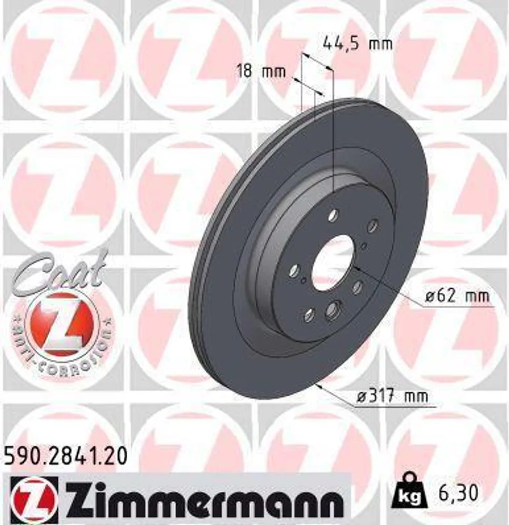 Paire de disques de frein pour Toyota RAV4 V XA50 Zimmermann de 317mm