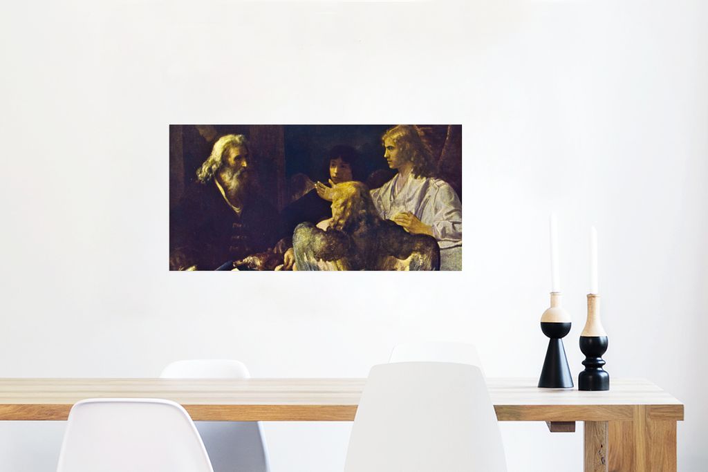 Poster - Abraham und die Engel - Rembrandt van Rijn - 80x40 cm