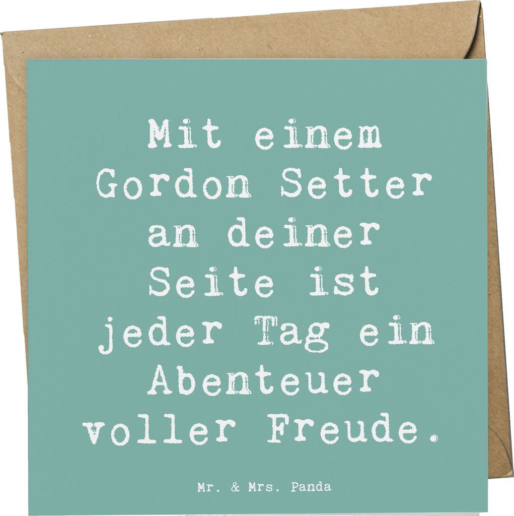 Mr. & Mrs. Panda Grußkarte Spruch Gordon Setter Freude - Meeresbrise - Geschenk, sanftmütig, Glückwunschkarte, Leben mit Hund, Hundeliebhaber, H...