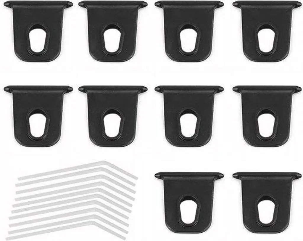 Crochets pour rideaux en fil métallique noir 5mm, lot de 10 pièces