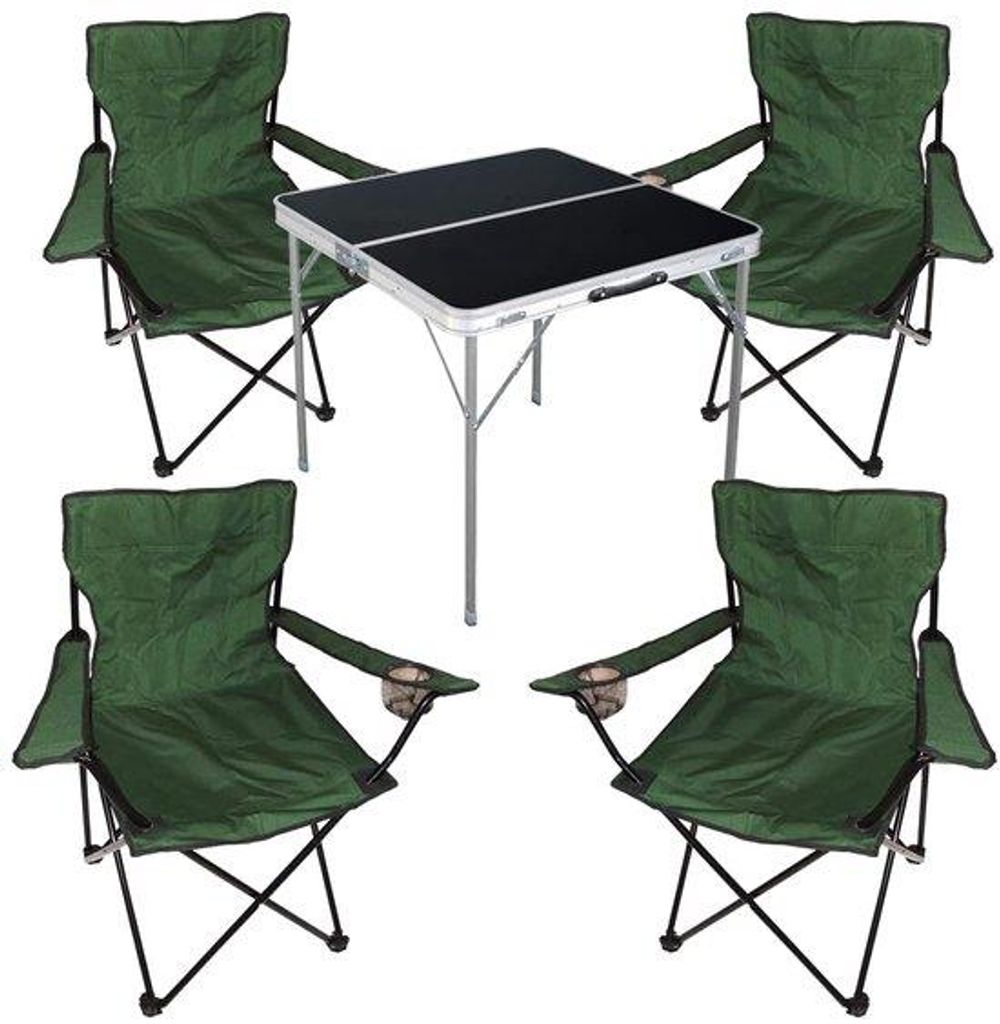 Outdoor-Camping-Set mit Klapp-Tisch und -Stühlen