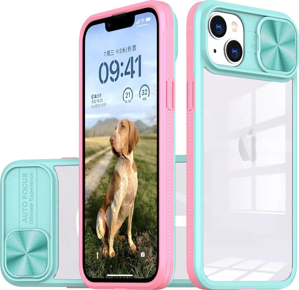 Custodia iPhone 13/14 Azzurro Pastello: Glamour e Protezione Totale