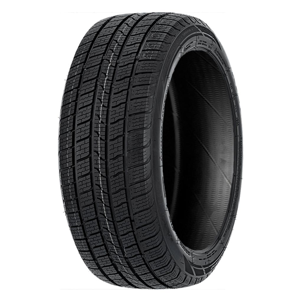 A studio shot of a single tire against a white background.