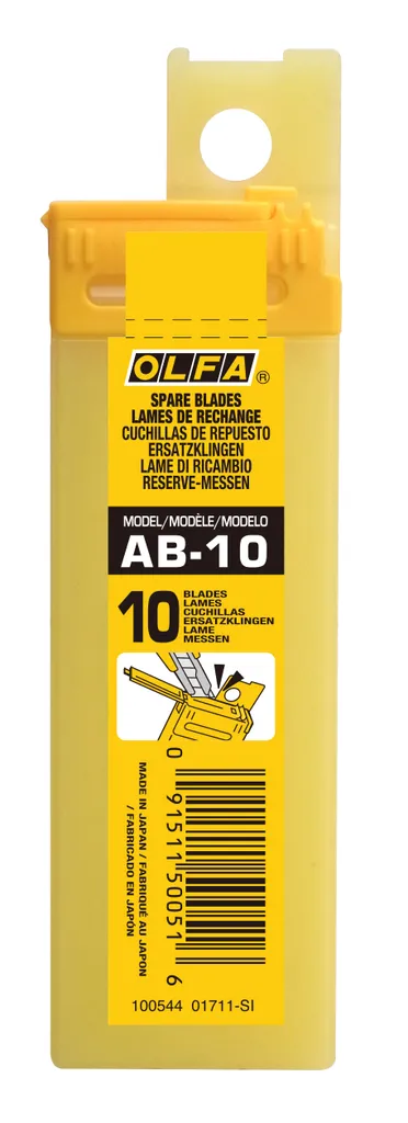 Olfa Lame AB10 per Cutter 9 mm - 10 Pezzi - Alta Precisione - Acciaio Qualità