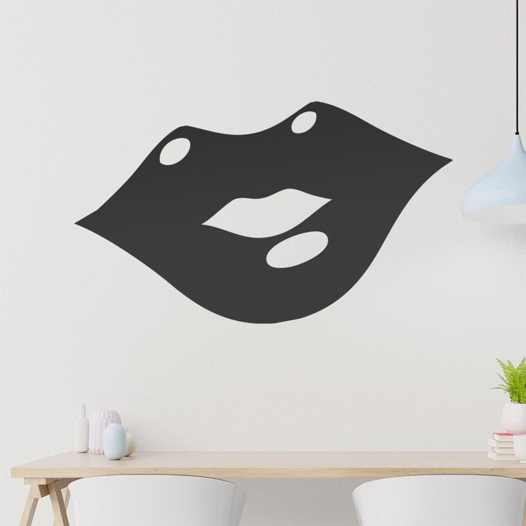 Kussmund Wandtattoo in 6 Größen - Wandaufkleber Wall Sticker - Dekoration, Küche, Wohnzimmer, Schlafzimmer, Badezimmer