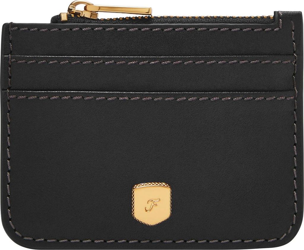 FOSSIL Kartenhalter Schlüsselmäppchen Lennox Zip Card Case Black schwarz