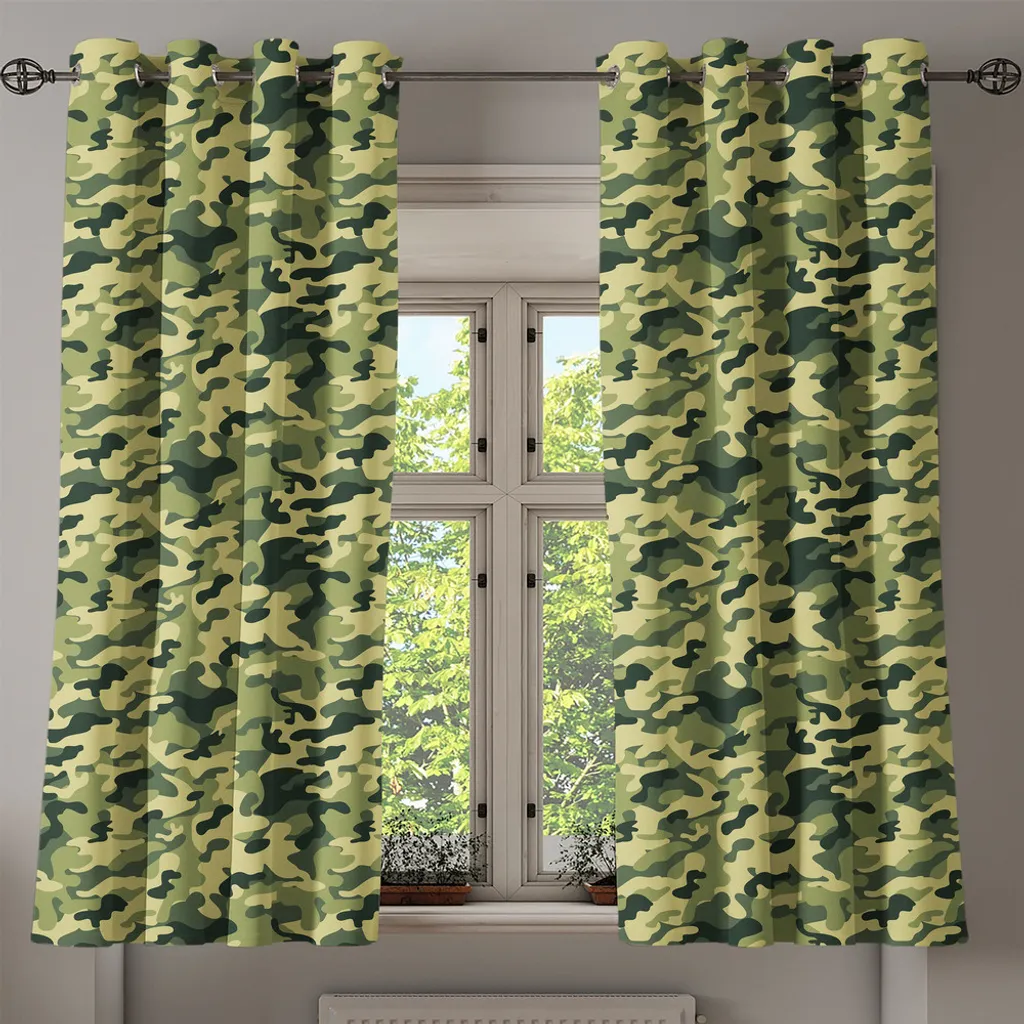 Rideaux décoratifs à motifs abstraits camouflage pour salon et chambre