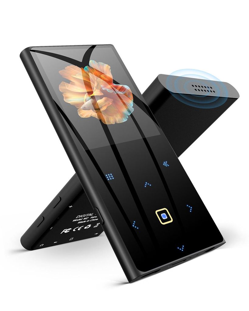Tekoo MP3 Player Bluetooth 5.3 Metallgehäuse 32GB, HiFi Musikplayer mit 2,4 Zoll Display, FM Radio, Diktiergerät, Schwarz