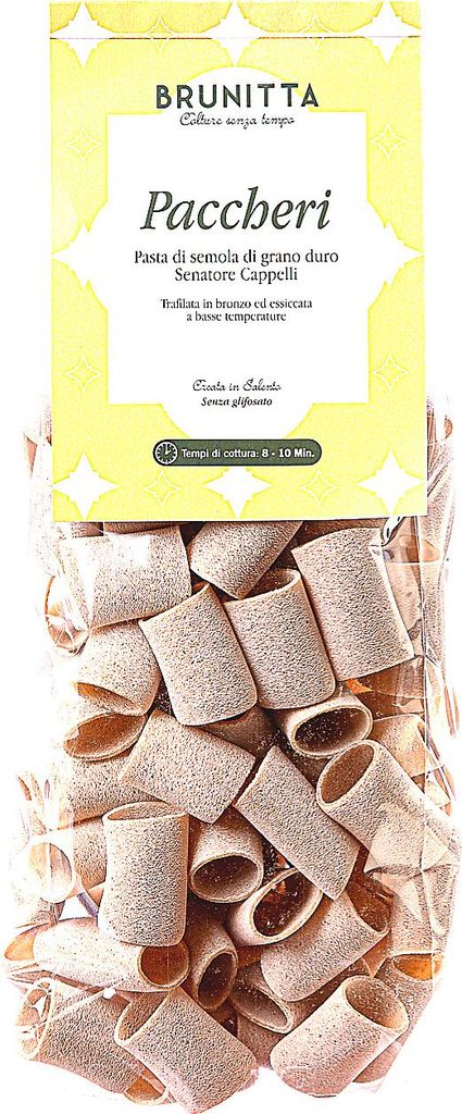 Brunitta - Paccheri aus Hartweizen Senatore Cappelli - Bronzegezogen - Langsam getrocknet - 6 x 500 g