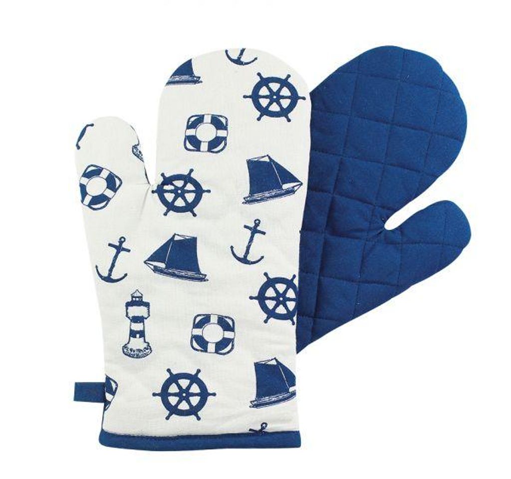 Ofenhandschuh 1 Stück Maritim Anker Steuerrad Rettungsring Leuchtturm Topflappen