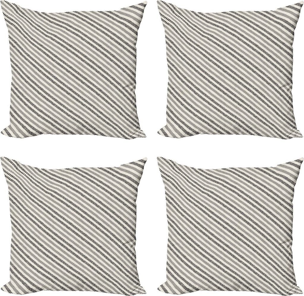 ABAKUHAUS Geometrisch Kissenbezug Set (4 Stück), Diagonal Linie Zusammensetzung, Moderner Doppelseitiger Digitaldruck, 40 cm x 40 cm, Kokosnuss un...