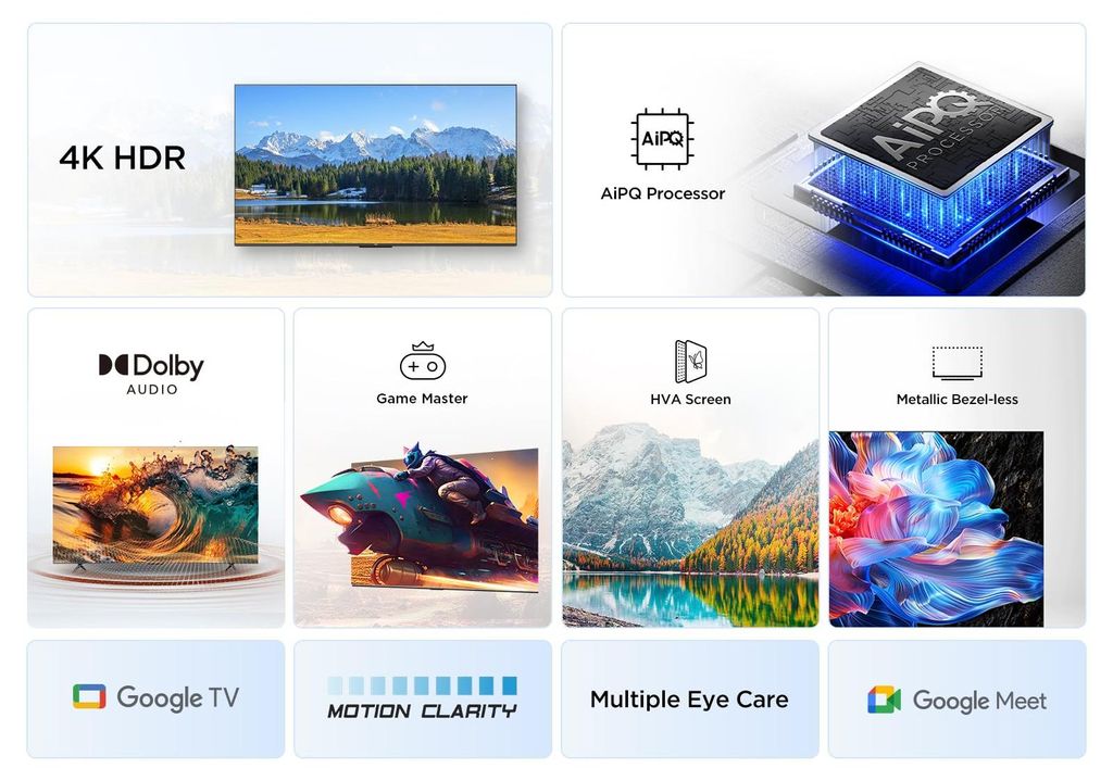 TCL 50V6C 50 Zoll Direct LED TV, 4K HDR Fernseher, Smart TV mithilfe von Google TV (Dolby Audio, Motion Clarity, Kompatibel mit Google Assistant)