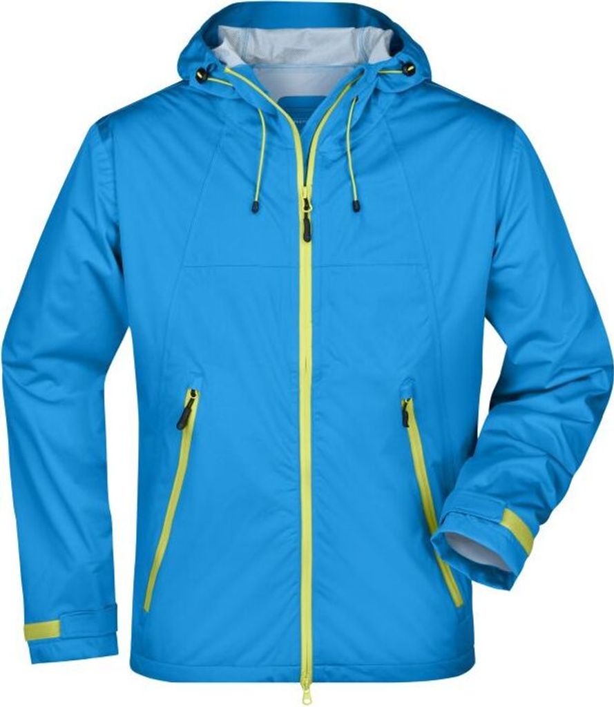 Men's Outdoor Jacket aqua/acid-yellow, Gr. 3XL