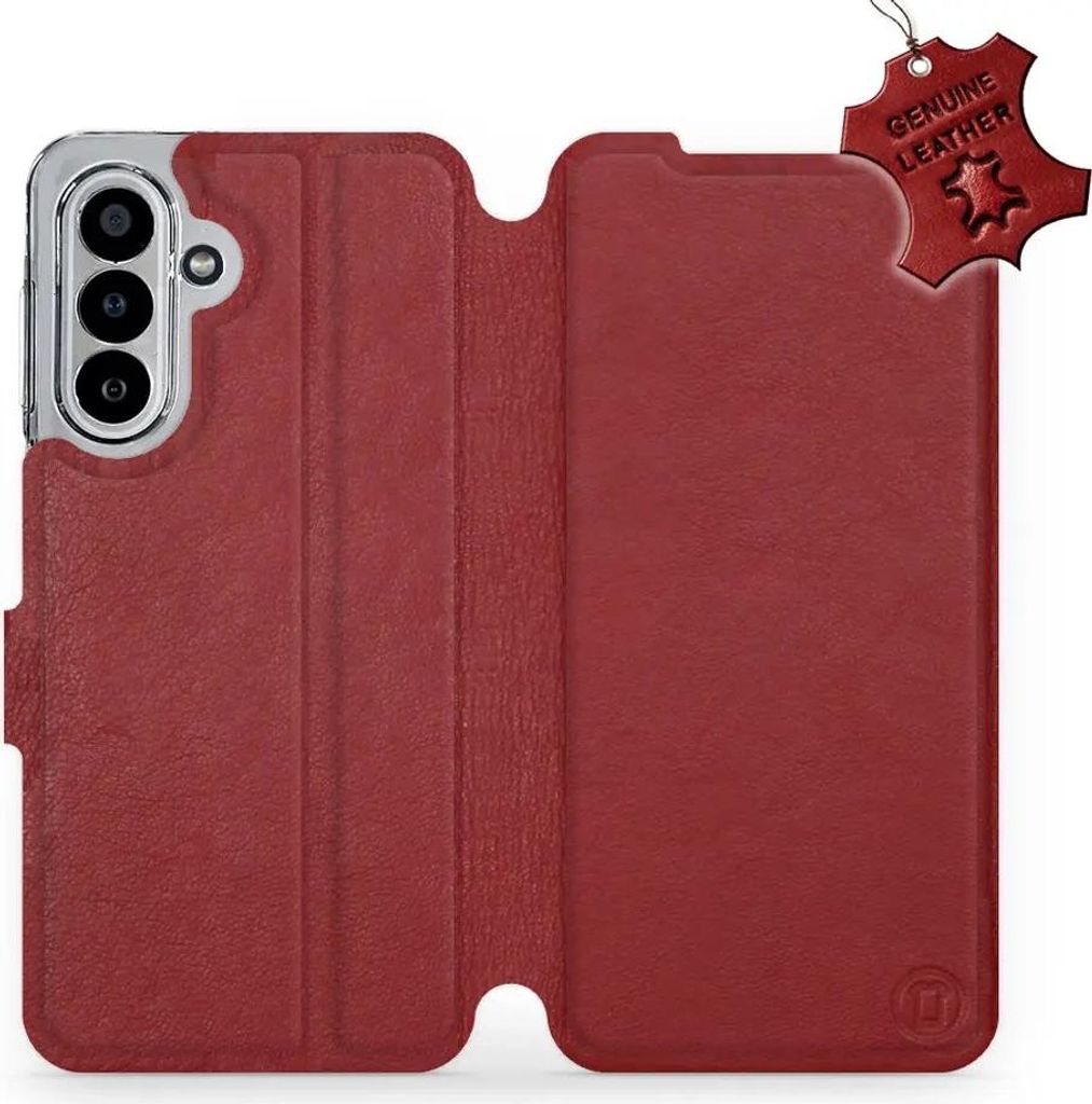 Echtleder Handyhülle für Galaxy A17 5G, Mobiwear Leather, Dunkelrot