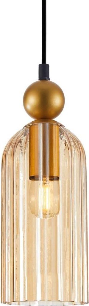 Suspension NARISA dorée-ambre-noire 1xE27x40W en verre, Image du produit 