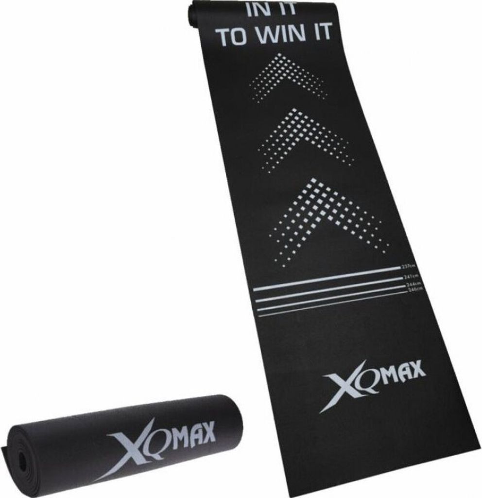 XQmax Dartmatte schwarz/weiß 300 cm x 62 cm x 0,5 cm