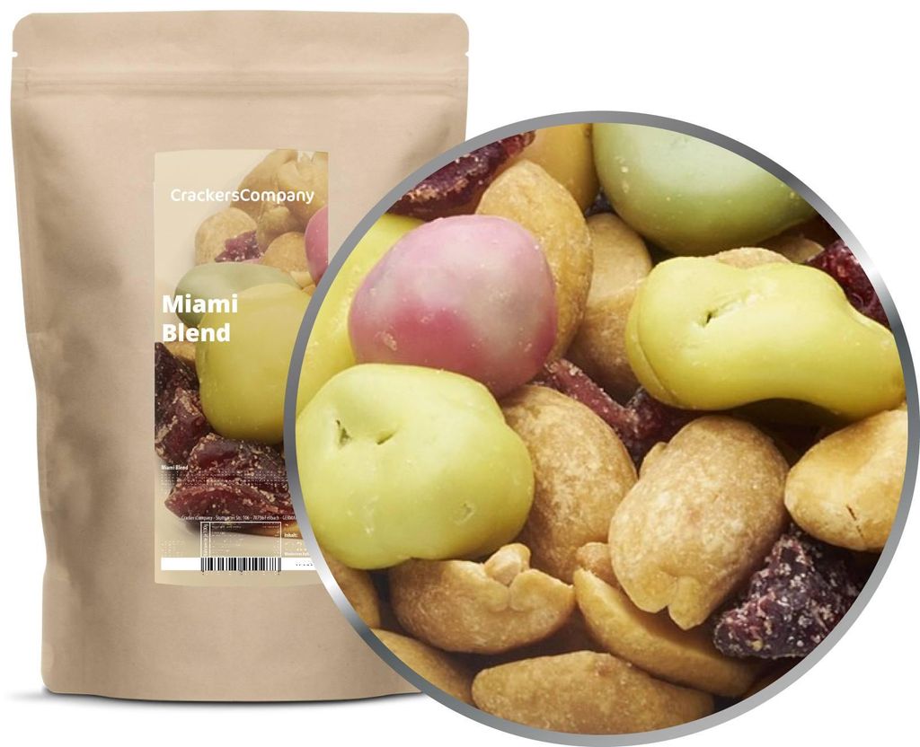 CrackersCompany Erdnuss-Rosinen-Cranberry-Mix mit Joghurtschokolade (Miami Blend), ZIP-Beutel 600 g