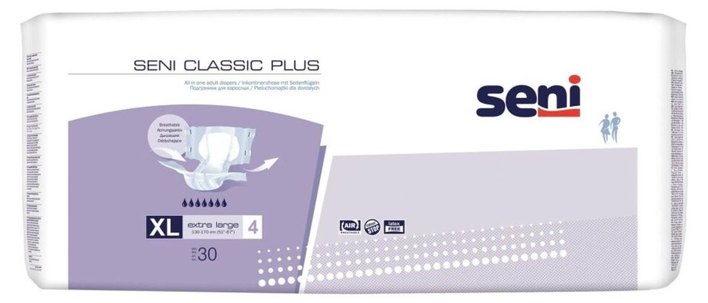 Seni CLASSIC Plus Inkontinenzhosen XL, Hüfte 130-170 cm (1 Produktbild 