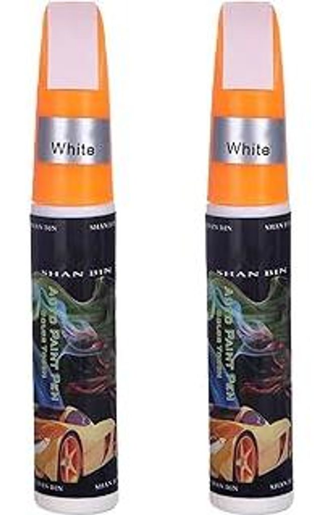 2 Stück Lackstift weiß für Auto Kratzer,Schnelltrocknender Weiß Lackstift Auto für präzise Autolack Reparatur, vielseitig einsetzbar mit Dopp...