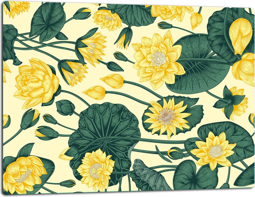 Glasschneidebrett Herdabdeckplatte Glaskeramikkochfeld Universal 52x40 cm Blume