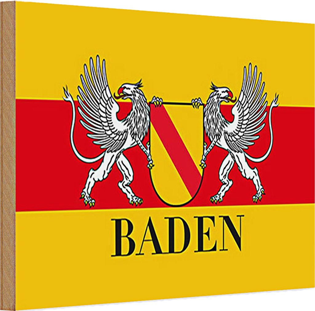 Holzschild Flagge 30x20cm Baden Wappen Wanddeko