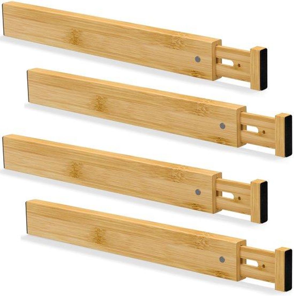 Bambus-Lade-Organizer-Set, 4-teilig, natur, für Küchen