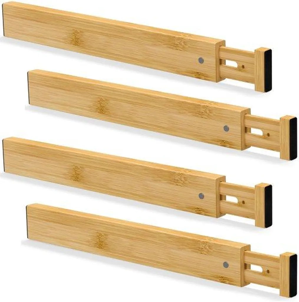 Organiseur de tiroir cuisine en bois pour optimiser vos espaces - 4 unités