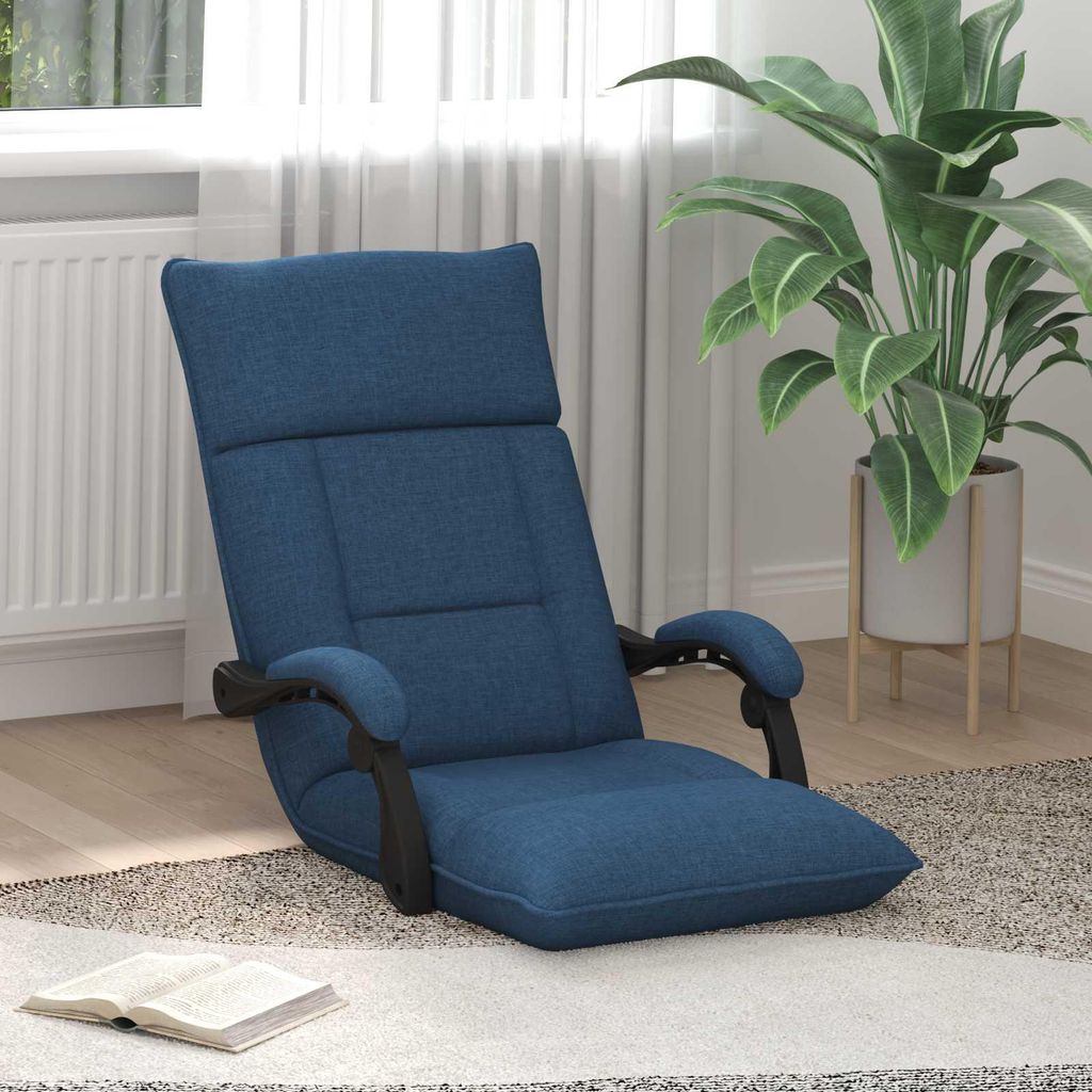 Bodenstuhl Blau 66 x 66 x 80 cm Stoff - Fernseh- & Relaxsessel DE1200