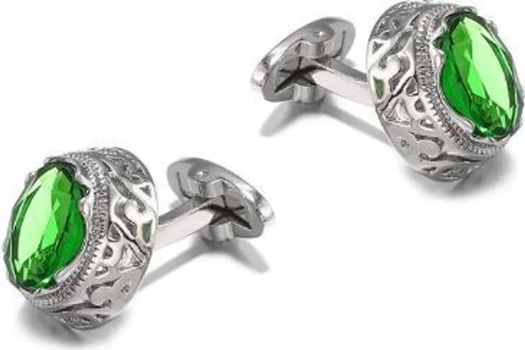 Boutons de manchette pierre verte pour mariage et cérémonies chic