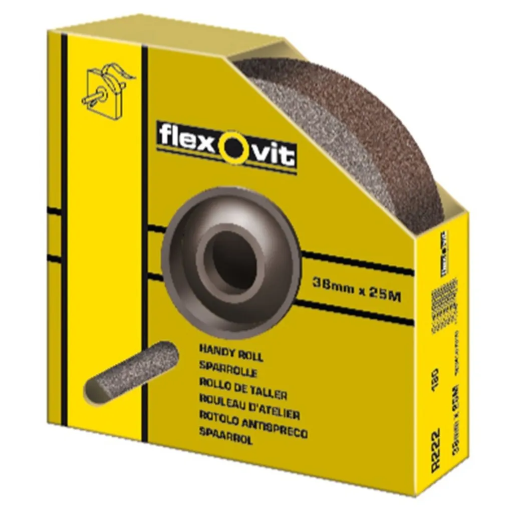 Rouleau à poncer Flexovit 50mm x 25m K60 avec support papier renforcé