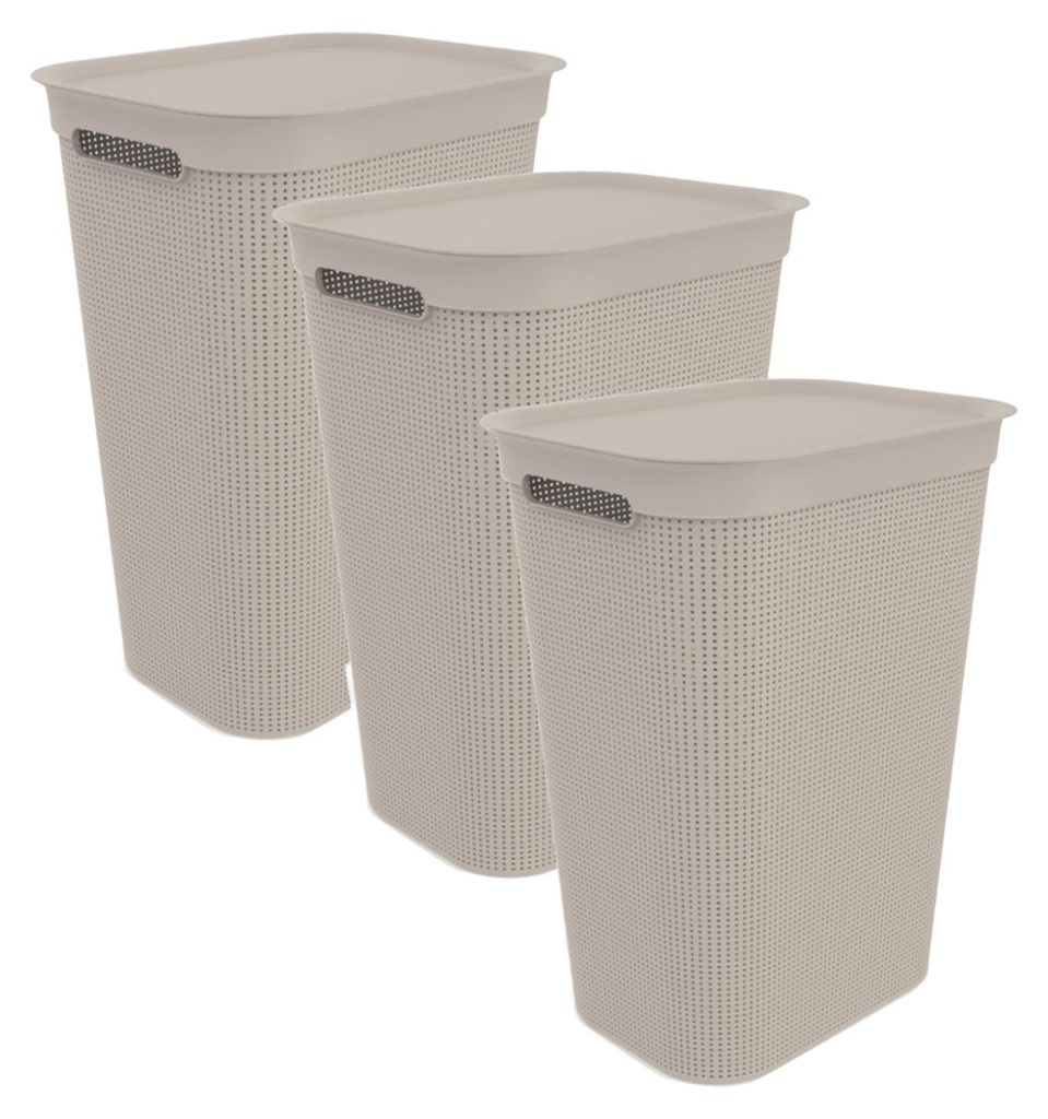 Rotho 3er-Set Wäschesammler 50 L Brisen - Wäschekorb 43,1 x Produktbild 