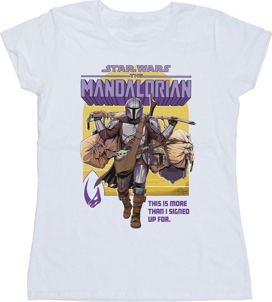 Star Wars - "The Mandalorian More Than I Signed Up For" T-Shirt für Damen BI43204 (M) (Weiß)
