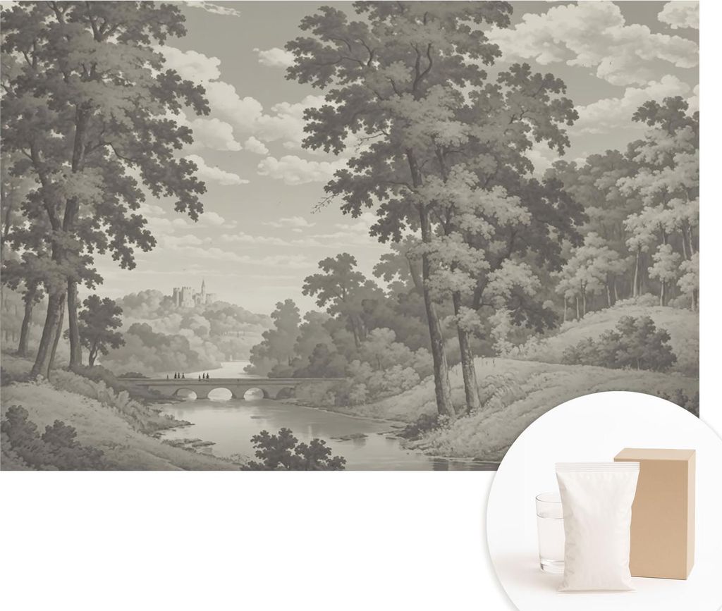 Fototapete - Wandbilder für Wohnzimmer - 104x70 cm - Dekorative Wandfolie - Modernes Design für Wanddekoration - Tapeten für Innenräume - Burg ...