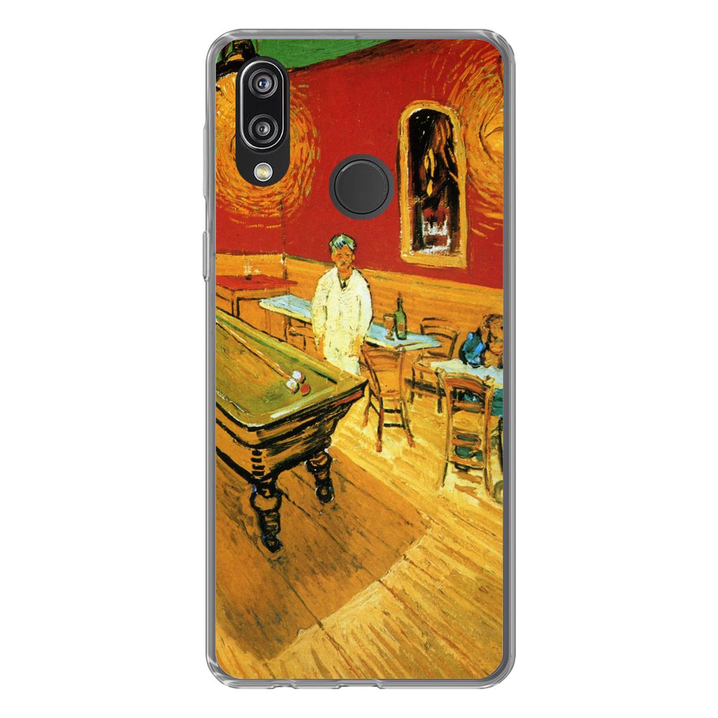 MuchoWow Handyhülle Schutzhülle Hülle für Huawei P20 Lite (2020) Das Nachtcafé - Vincent van Gogh Silikon Softcase Handy Hülle - Kartenhalter