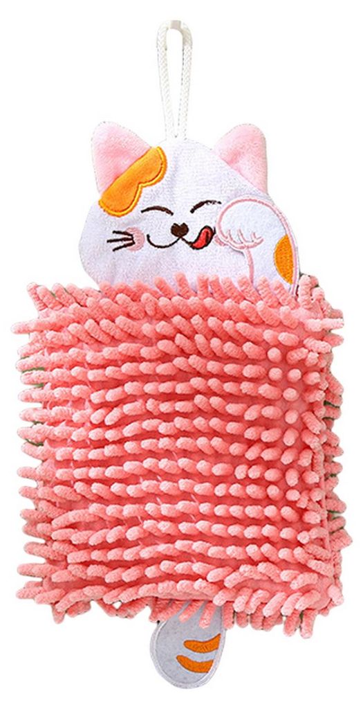 Handhandtuch mit Cartoon-Motiv, dick, saugfähig, Chenille, ideal für Küche und Haushalt.