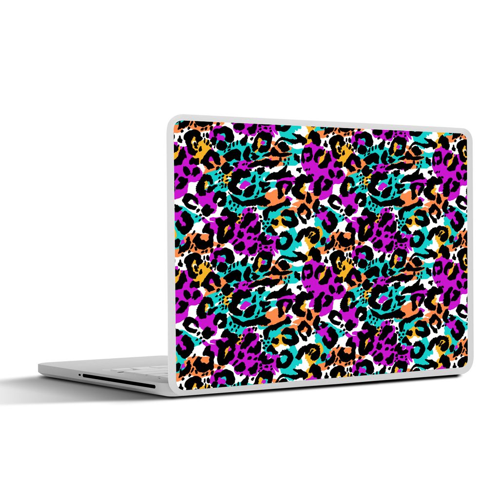 MuchoWow Laptop Aufkleber Sticker Cover Tiermuster - Panther - Regenbogen 40x30 cm - Laptop Dekoration - Selbstklebend