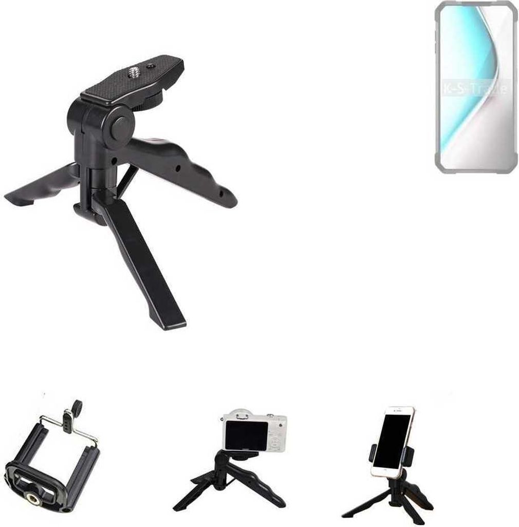 K-S-Trade Stativ Tisch-Ständer Dreibein Handy-Stativ Ständer kompatibel mit Unihertz 8849 Tank 2 Pro Mini-Stativ Smartphone Tripod Handy-Stativ aus