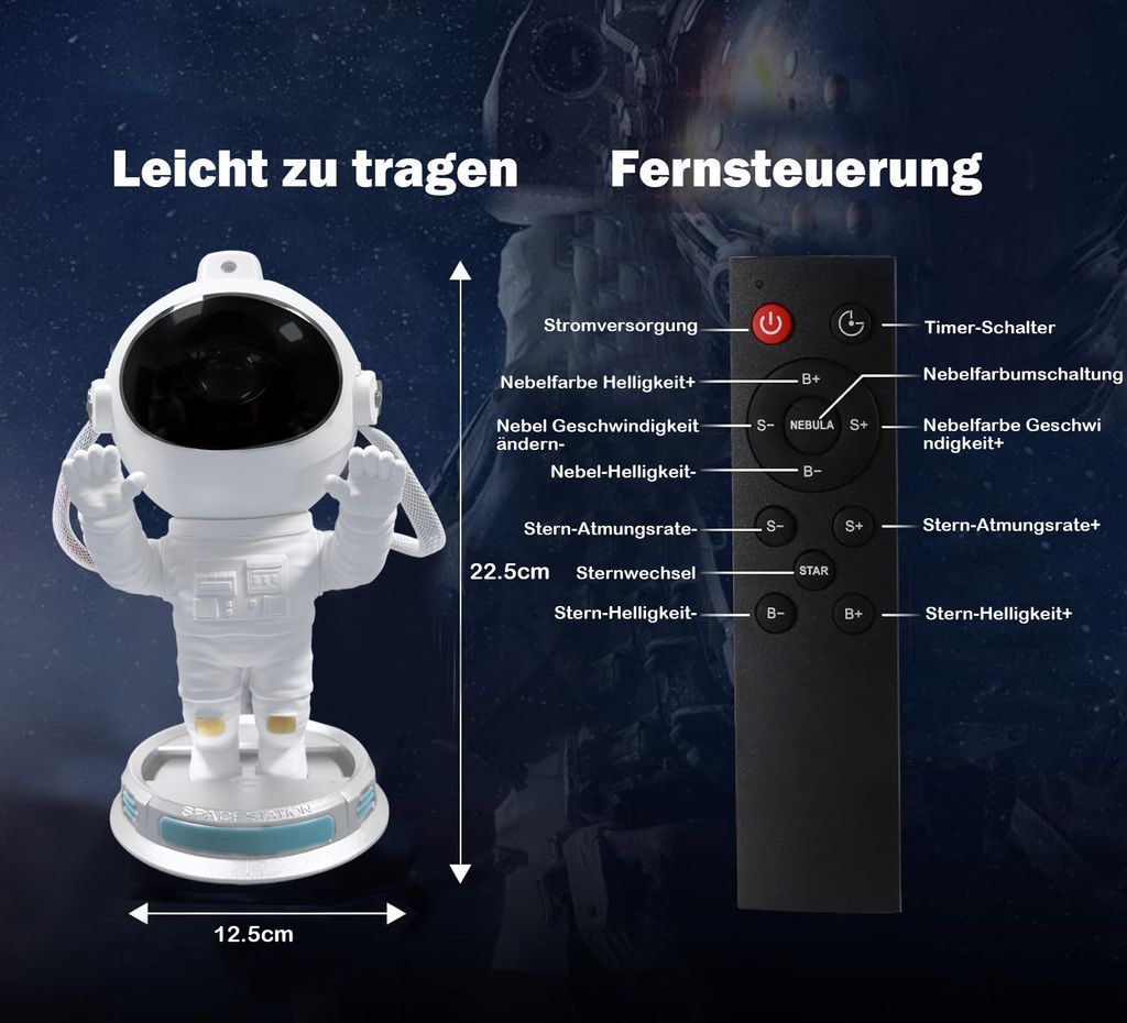 Sternenhimmel Projektor Astronaut Galaxie Produktbild 2